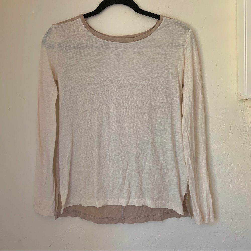 🌸 Madewell cream two toned cotton long sleeve XXS